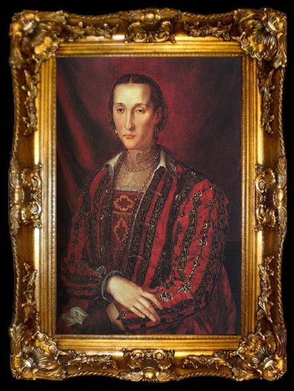 framed  BRONZINO, Agnolo Portrait of Eleanora di Toledo, ta009-2